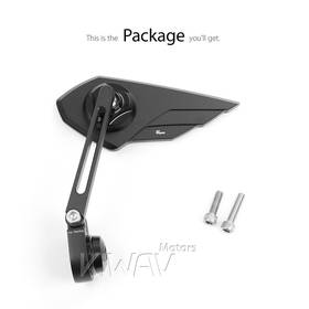 Wisp black bar end mirror LH a piece compatible with Triumph water-cooled motorcycles