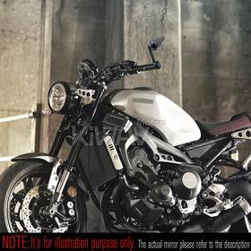 Wisp black bar end mirror LH a piece compatible with Yamaha M16 threaded handlebars