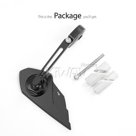 Wisp black bar end mirror RH a piece universal fit for 7/8" hollow handlebar