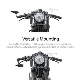 バーエンドミラー　ウィスプ　黒　右側　12mmネジ式　BMWに適用