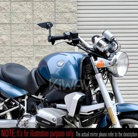 バーエンドミラー　ウィスプ　黒　右側　8mmネジ式　BMWに適用
