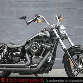 Wisp black bar end mirror RH a piece compatible with Harley Davidson Sportster Dyna Softail XG street