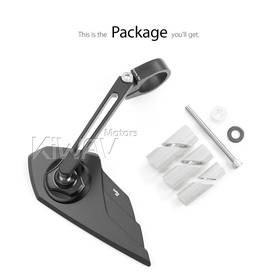 Wisp black bar end mirror RH a piece compatible with Specific Indian models