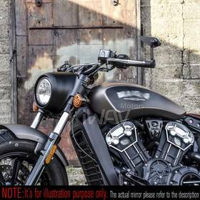 Wisp black bar end mirror RH a piece compatible with Indian Scout Bobber