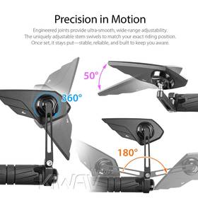 Wisp black bar end mirror RH a piece compatible with Moto Guzzi motorcycles