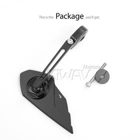 Wisp black bar end mirror RH a piece compatible with Royal Enfield Interceptor 650