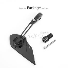 Wisp black bar end mirror RH a piece compatible with Yamaha M16 threaded handlebars