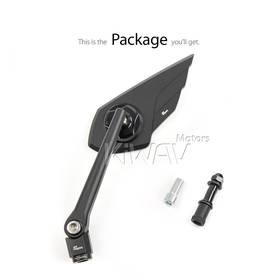 Wisp black mirror LH compatible with Triumph 25mm handlebar and go-through mounts