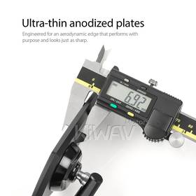Wisp black mirrors a pair compatible with Triumph 25mm handlebar and go-through mounts