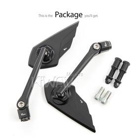 Wisp black mirrors a pair compatible with Triumph 25mm handlebar and go-through mounts