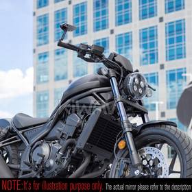 Wisp black bar end mirror left hand Compatible with Honda Rebel 1100 '25- M10 threaded handlebar