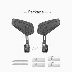 Blade black bar end mirrors for 1, 1-1/4 Inch hollow end handlebars