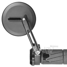 Ojo black bar end mirrors for 7/8, 1, 1-1/4 Inch hollow end handlebars