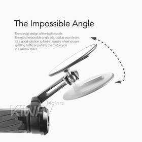 Ojo black bar end mirrors for 7/8, 1, 1-1/4 Inch hollow end handlebars