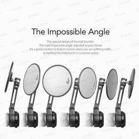 Ojo black bar end mirrors for 7/8, 1, 1-1/4 Inch hollow end handlebars