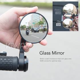 Ojo black bar end mirrors for 1, 1-1/4 Inch hollow end handlebars