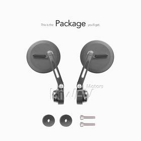 Ojo black bar end mirrors compatible with some Vespa models, GTS/ GTV/ GT