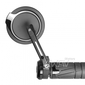 Aura black bar end mirrors for 7/8, 1, 1-1/4 Inch hollow end handlebars