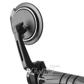 Aura black bar end mirrors for 1, 1-1/4 Inch hollow end handlebars