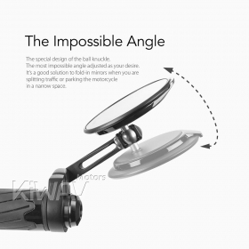Aura black bar end mirrors compatible with some Vespa models, GTS/ GTV/ GT
