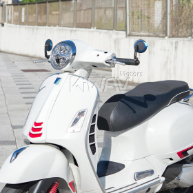 Aura blue bar end mirrors compatible with some Vespa models, GTS/ GTV/ GT
