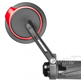 Aura red bar end mirrors compatible with some Vespa models, GTS/ GTV/ GT