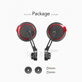Aura red bar end mirrors compatible with some Vespa models, GTS/ GTV/ GT