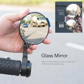 Aura blue bar end mirrors for 7/8 Inch hollow end handlebars