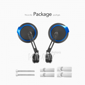 Aura blue bar end mirrors for 7/8 Inch hollow end handlebars