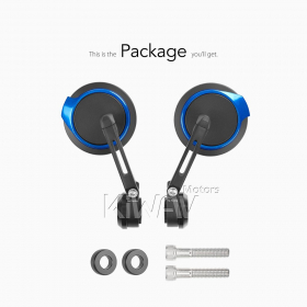 バーエンドミラー　オーラー　黒と青　12mmネジ式　BMWに適用