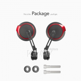 Aura red bar end mirrors compatible with BMW