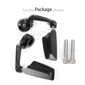 Leap black bar end mirrors a pair compatible with BMW M12 threaded handlebar