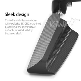 Leap black bar end mirror RH compatible with BMW M12 threaded handlebar