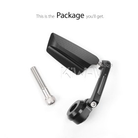 Leap black bar end mirror RH compatible with BMW M12 threaded handlebar