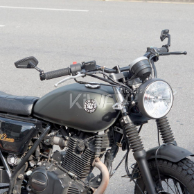 Blade black bar end mirrors compatible with Indian Scout Bobber