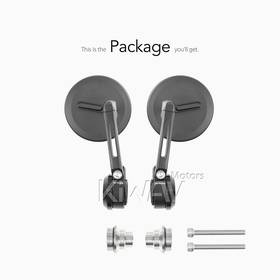 Ojo black bar end mirrors compatible with Indian Scout Bobber