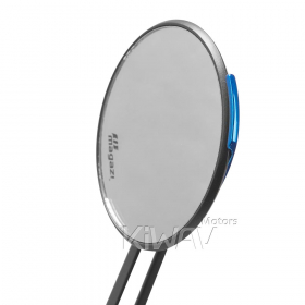 Aura blue bar end mirrors compatible with Indian Scout Bobber