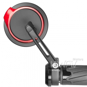 Aura red bar end mirrors compatible with Indian Scout Bobber