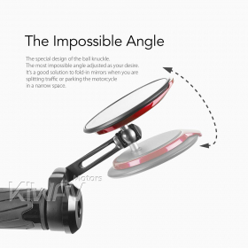 Aura red bar end mirrors compatible with Indian Scout Bobber