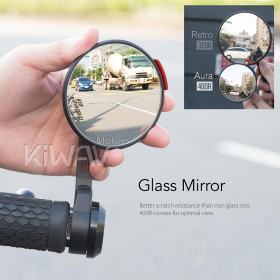 Aura red bar end mirrors compatible with Indian Scout Bobber