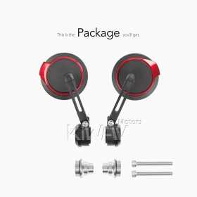 Aura red bar end mirrors compatible with Indian Scout Bobber