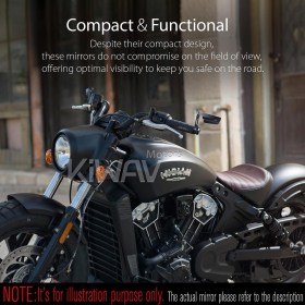 バーエンドミラー　リープ　黒　左右セット　Indian Scout Bobberに適用