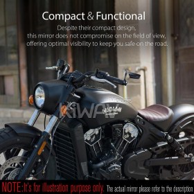 バーエンドミラー　リープ　黒　左側　Indian Scout Bobberに適用