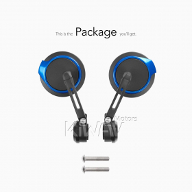 Aura blue bar end mirrors for M8 threaded handlebars