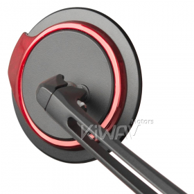 Aura red bar end mirrors for M8 threaded handlebars