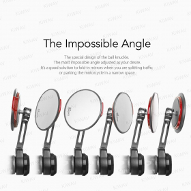 Aura red bar end mirrors for M8 threaded handlebars