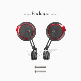 Aura red bar end mirrors for M8 threaded handlebars