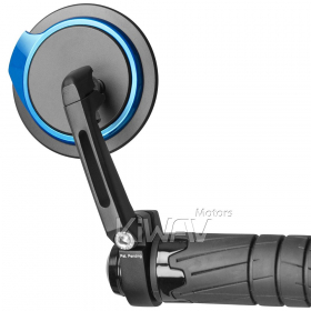 Aura blue bar end mirrors compatible with Moto Guzzi motorcycles