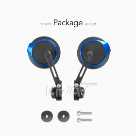 Aura blue bar end mirrors compatible with Moto Guzzi motorcycles