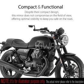 Leap black bar end mirrors a pair compatible with Moto Guzzi